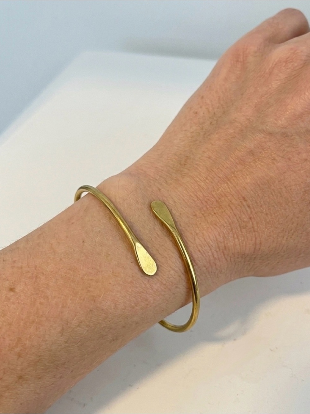 Minimal Open-Ended Bronze/ Gold Tone Cuff Wash Bracelet